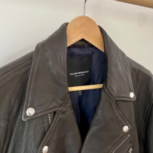 Men’s Club Monaco Leather Jacket - Picture 5 of 8